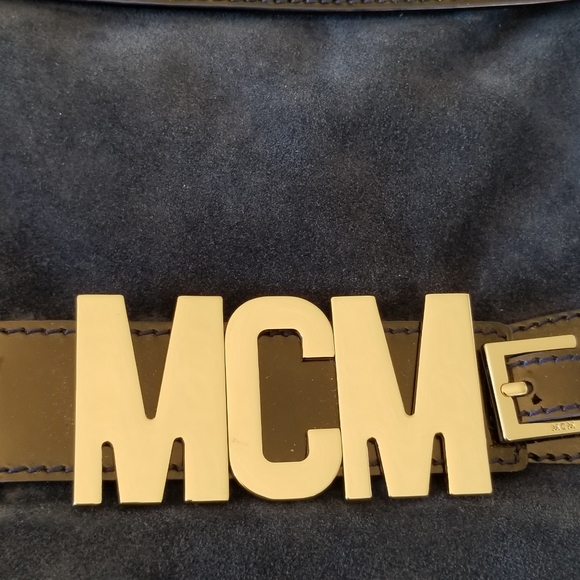 Rare MCM super blue suede 2 way bag - Picture 9 of 16
